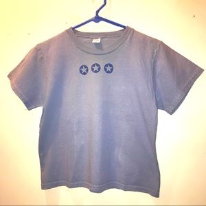 Light Blue Star Crop T Shirt  M/L